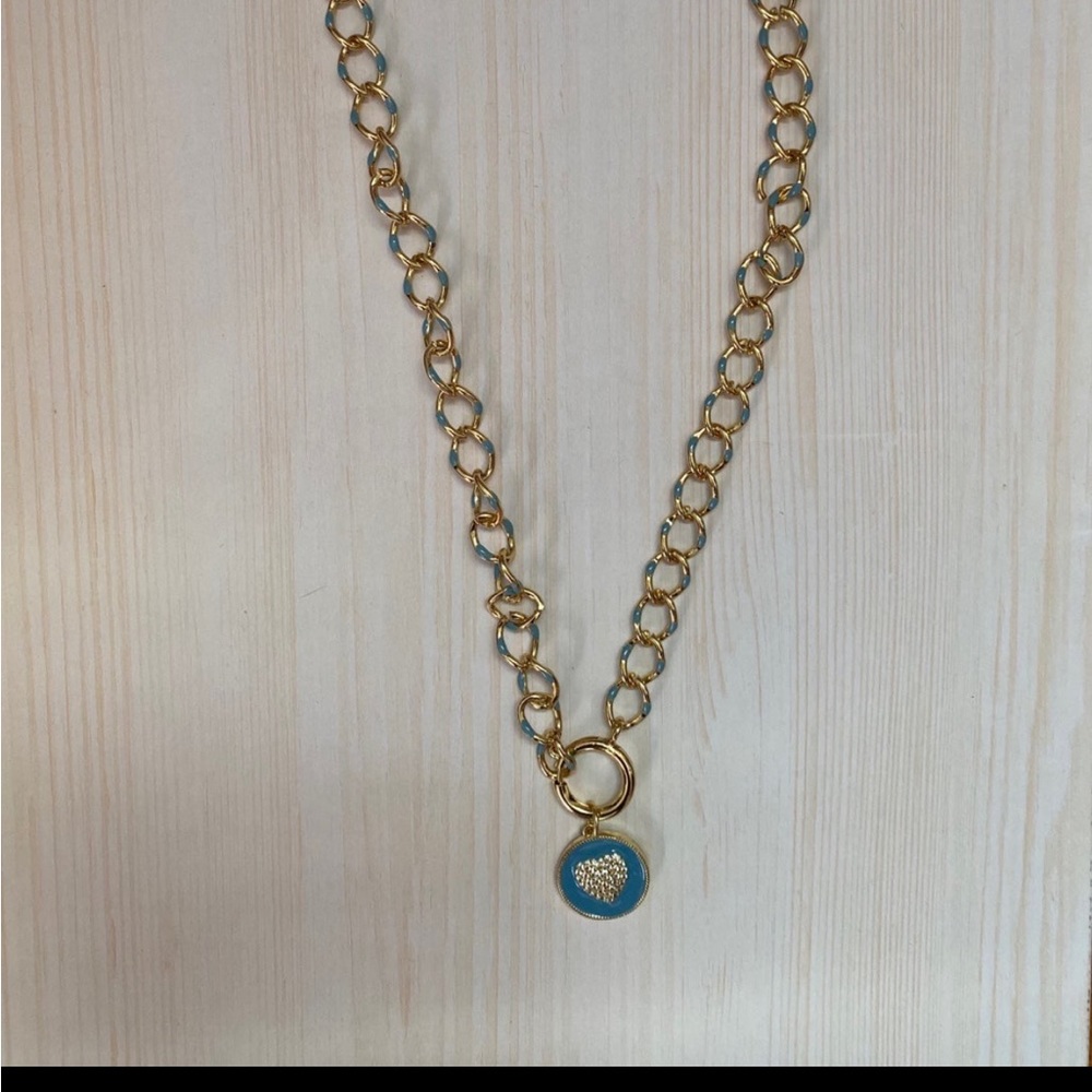Heart enamel necklace